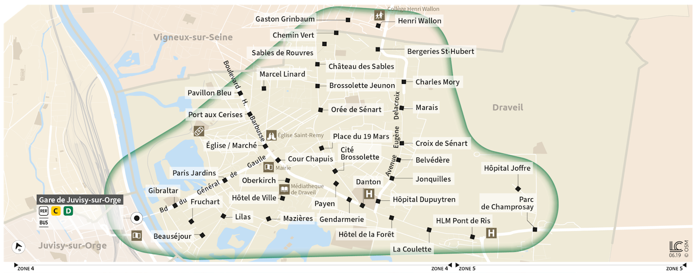 Draveil Evening Bus Map