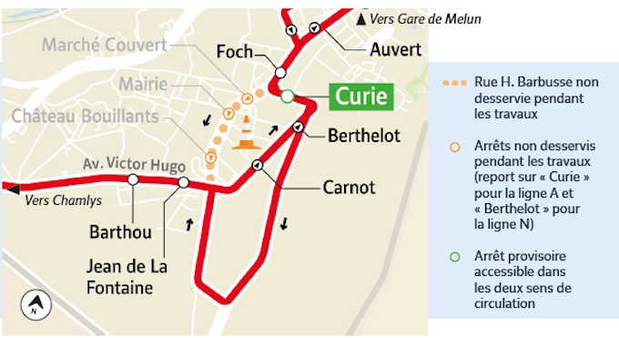 Détail de la déviation de la ligne A