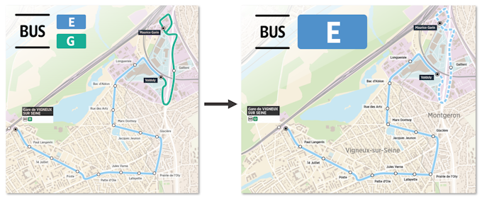 Regroupement des ligne E et G