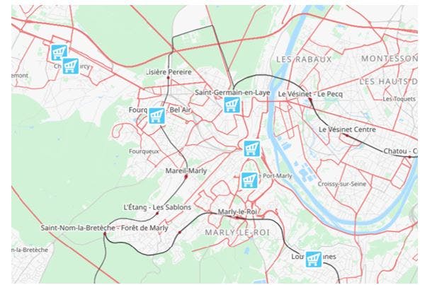 Carte des dépositaires du territoire de Saint Germain Boucles de Seine