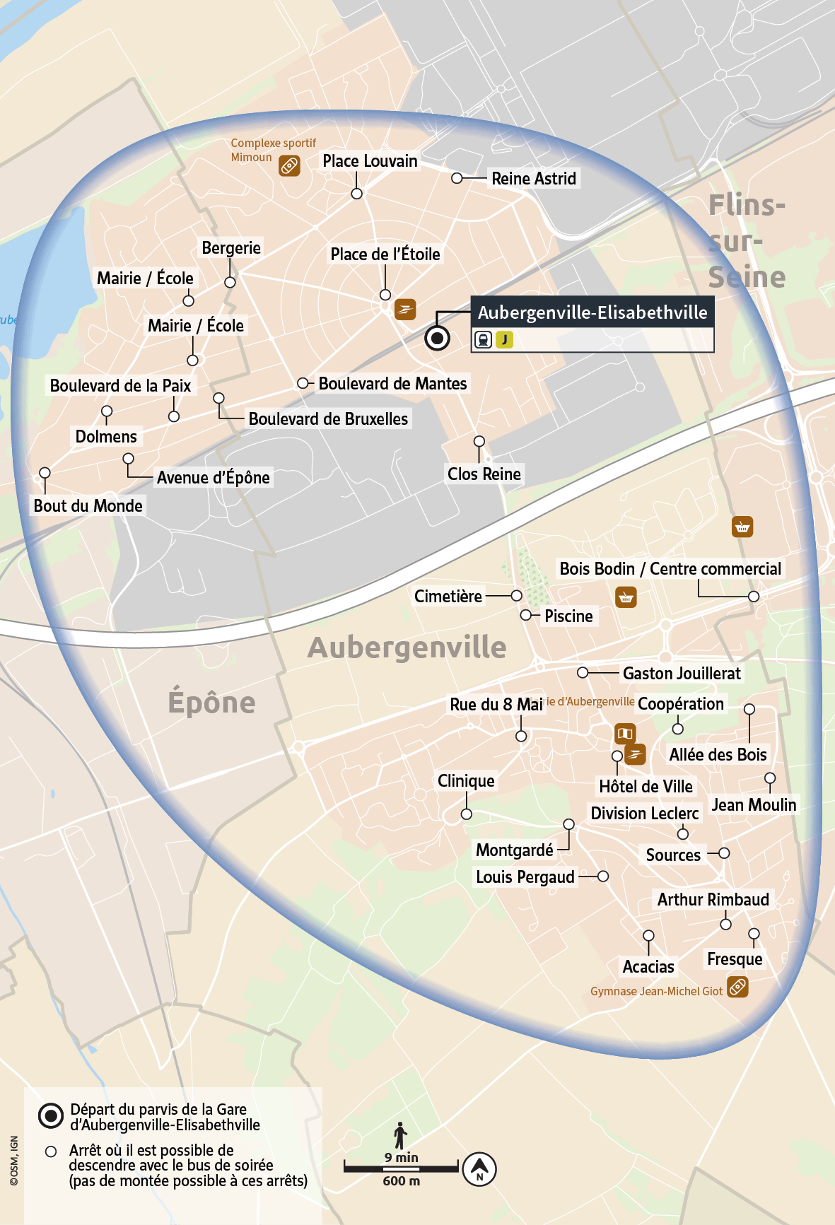 Cartographie du Bus de Soirée 