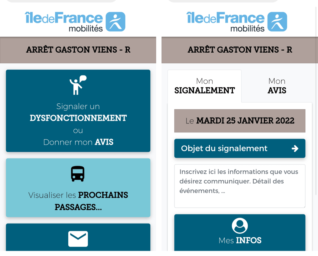 Copies d'écran du service QR Code