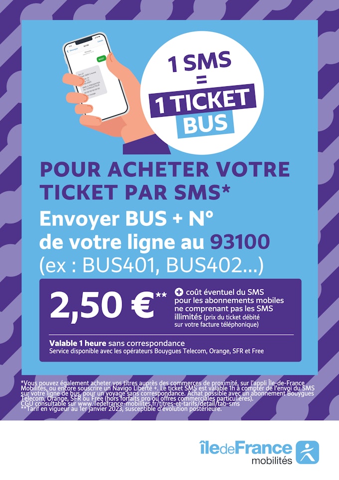 1 SMS = 1 bilhete de ÔNIBUS