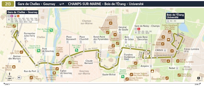Plan de la ligne 213
