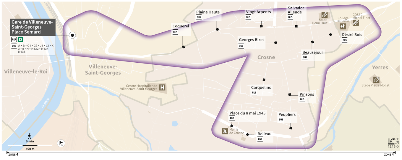 Crosne Evening Bus Map