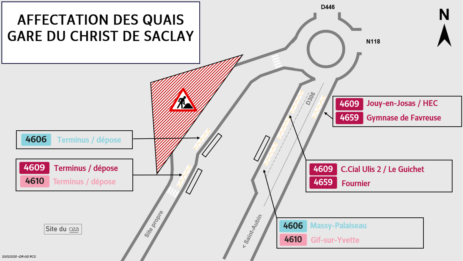 Lage der Haltestellen - Christ de Saclay