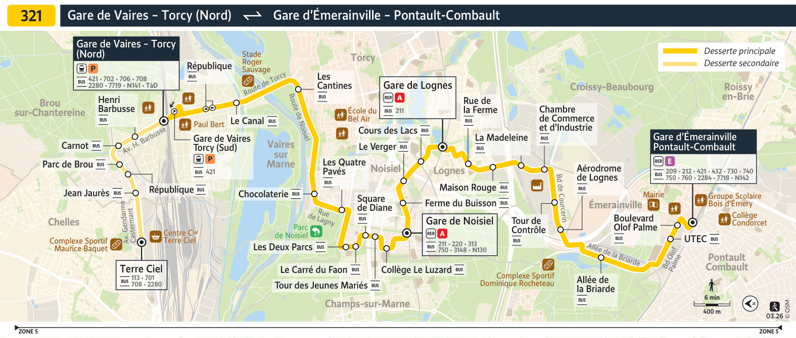 Plan de la ligne 321