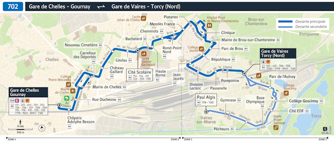 Plan de la ligne 702