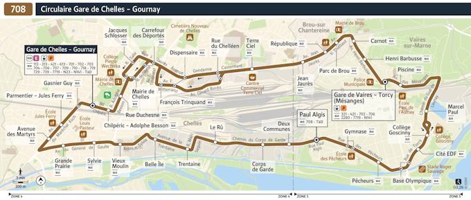 Plan de la ligne 708