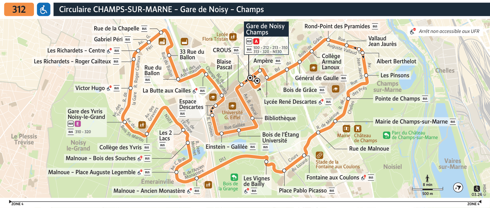 Plan de la ligne 312