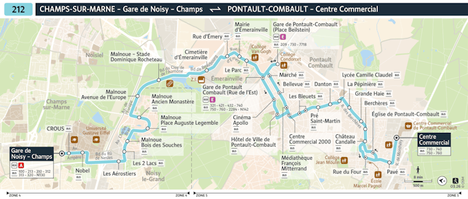Plan de la ligne 212