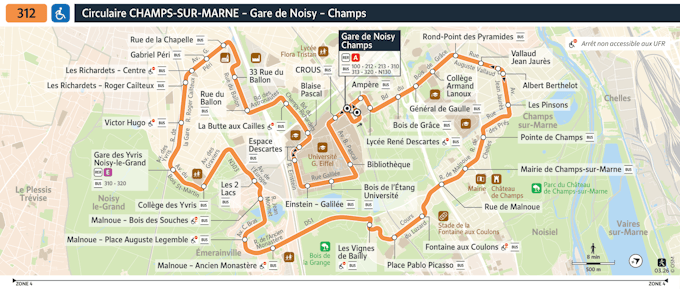Plan de la ligne 312