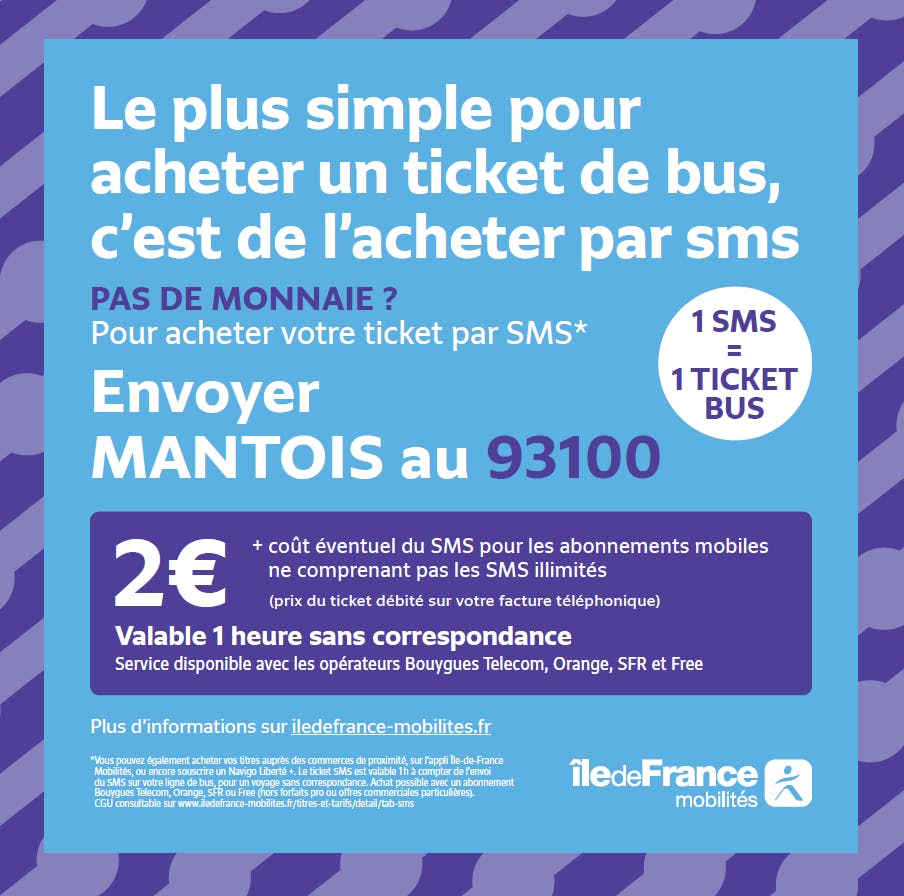 Un SMS = Un ticket ! ÎledeFrance Mobilités