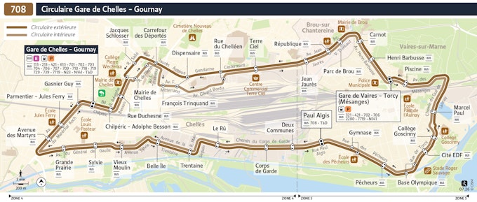 Plan de la ligne 708