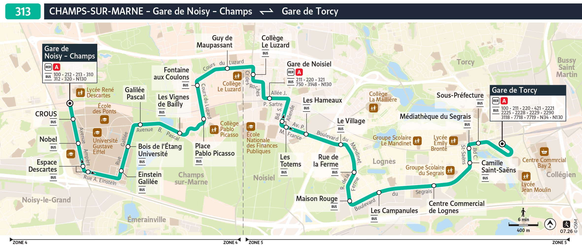 Plan de la ligne 313