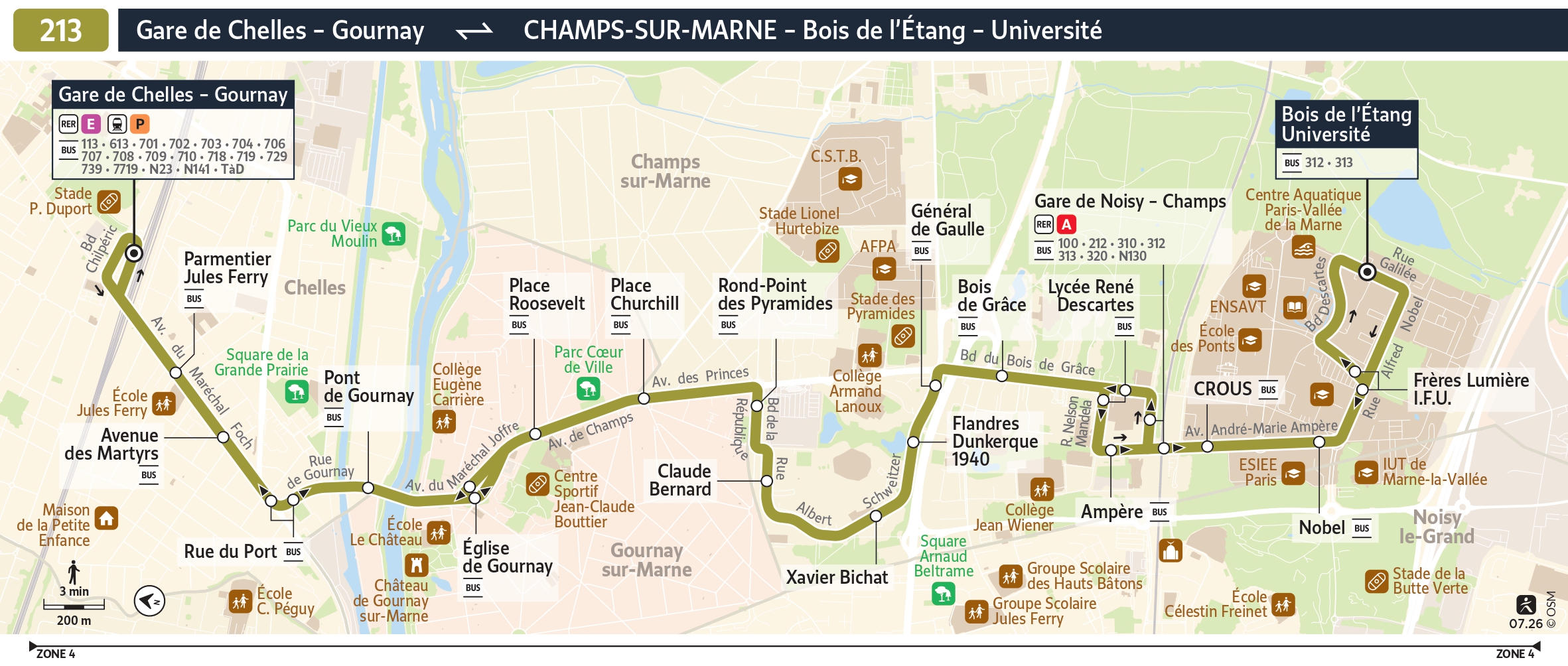 Plan de la ligne 213