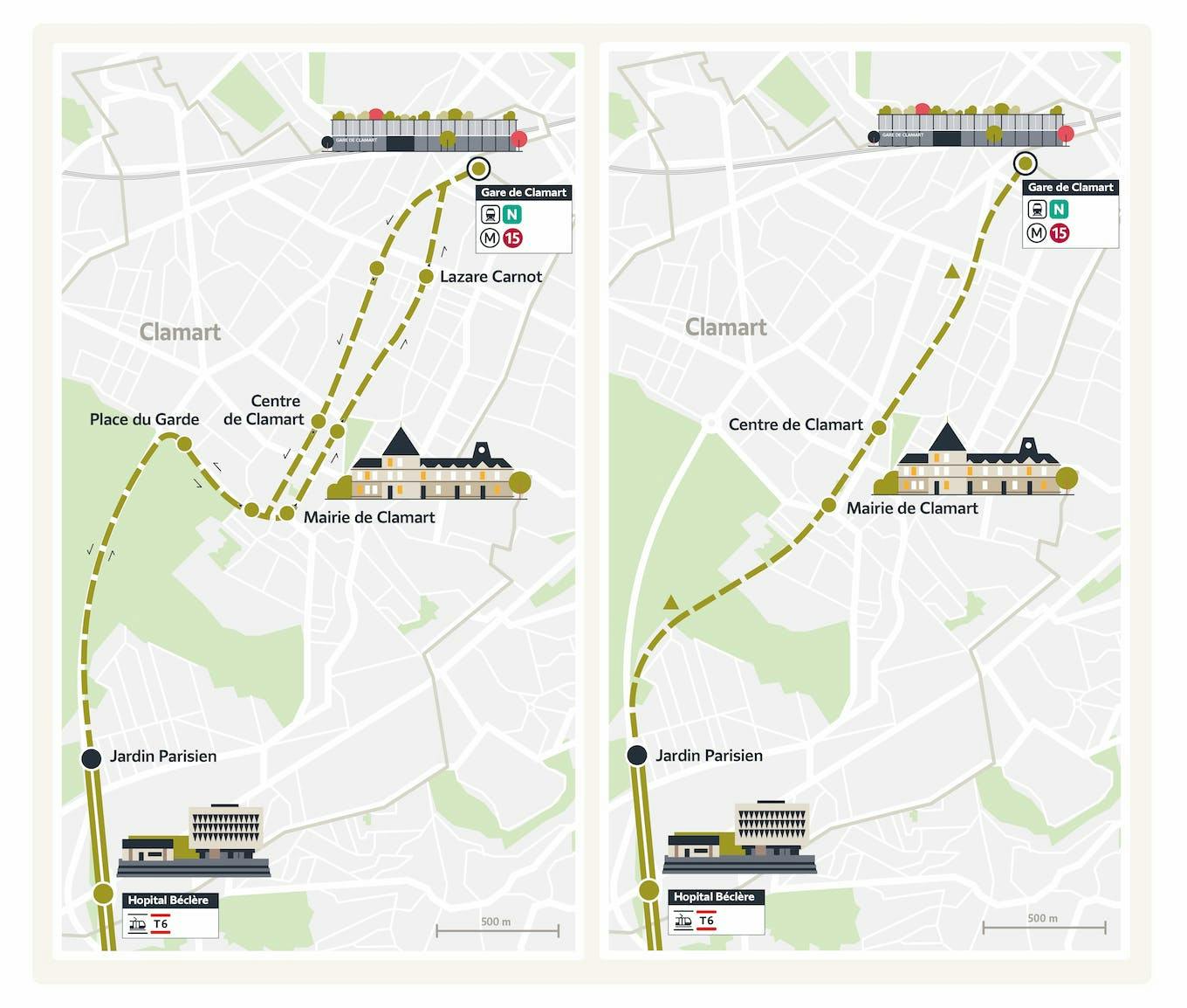 Plan du projet Tram ligne T10 Prolongement Jardin Parisien > Gare de Clamart