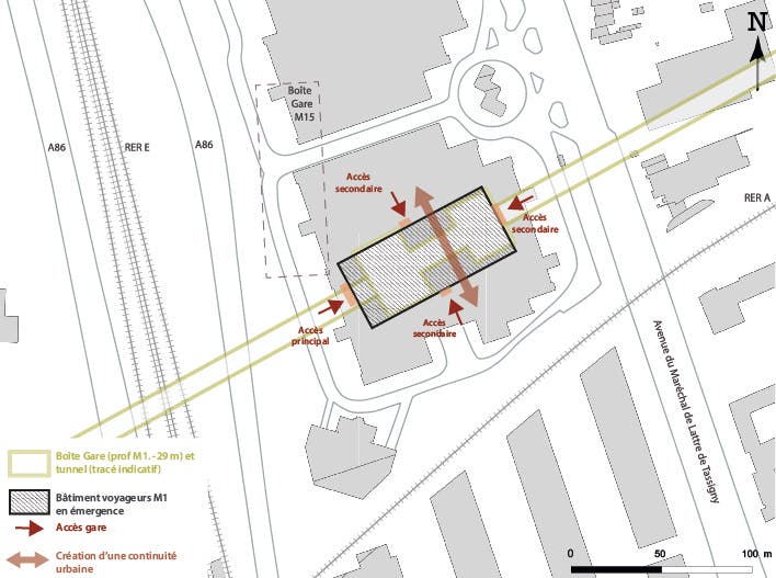 Vue en plan de la station Val de Fontenay