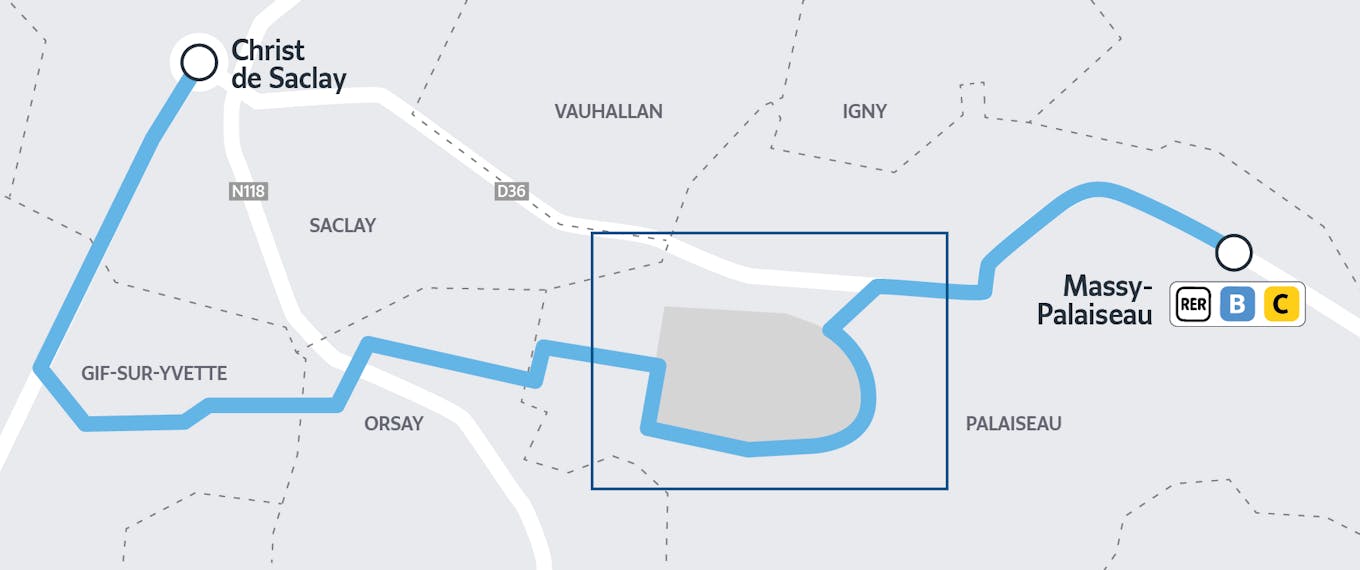 Plan du projet Bus Express 91.06 - Quartier de l'Ecole Polytechnique