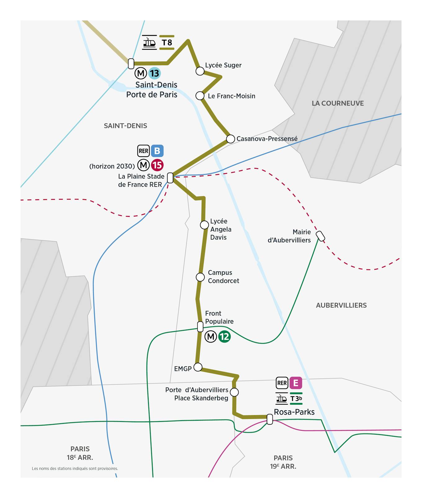 Projet Tram Prolongement SaintDenis Porte de Paris > Paris Gare Rosa