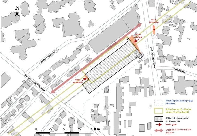Vue en plan de la station Grands Pêchers 