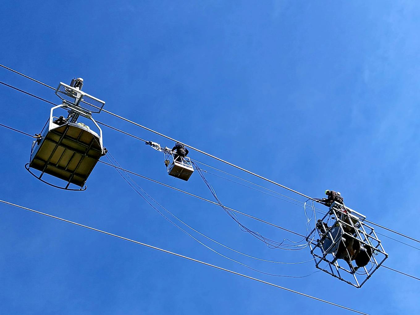 Déroulage des câbles de communication