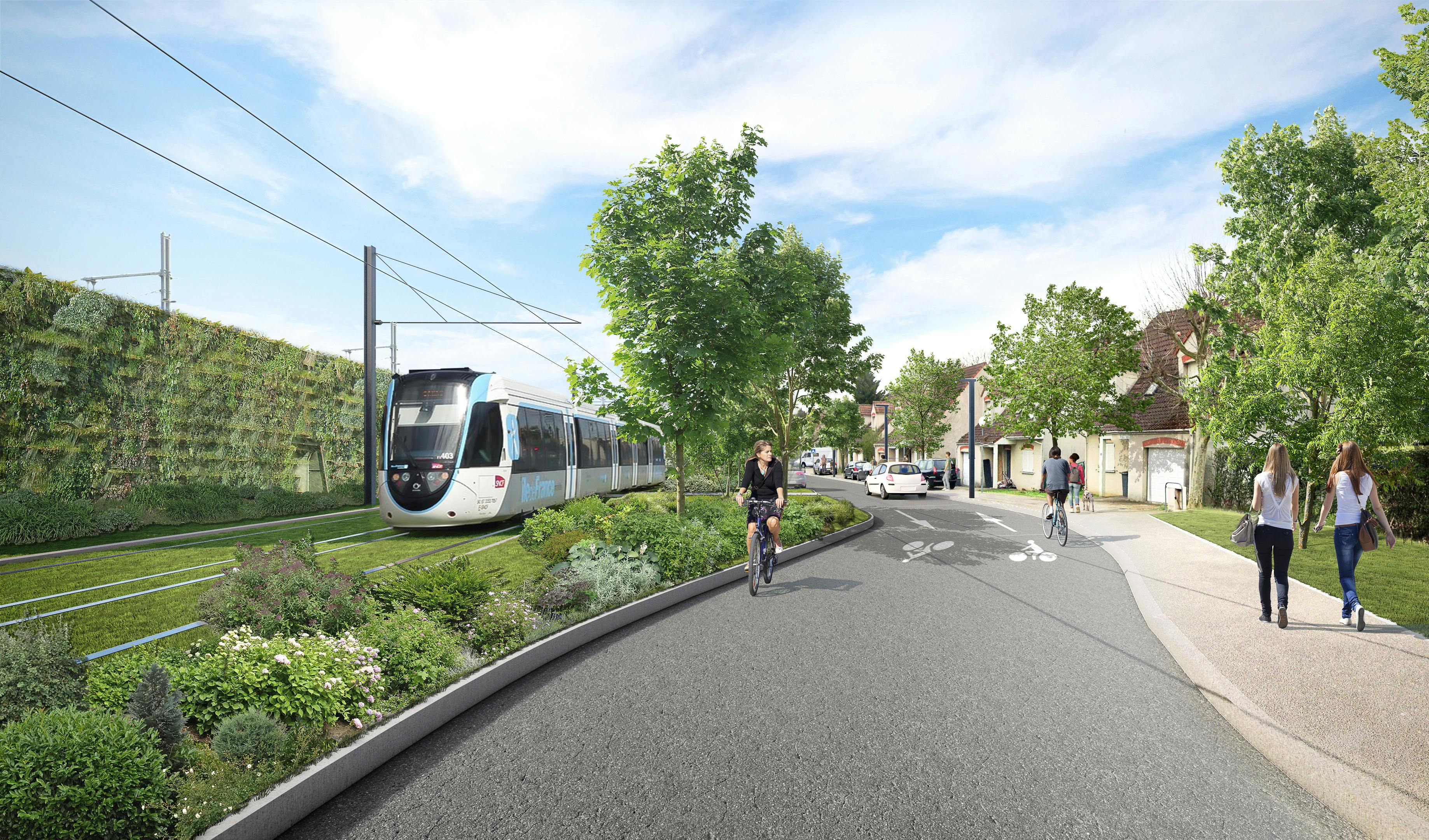 ©Richez Associés - Intención de desarrollo no contractual - muro verde en la rue Adrienne Bolland