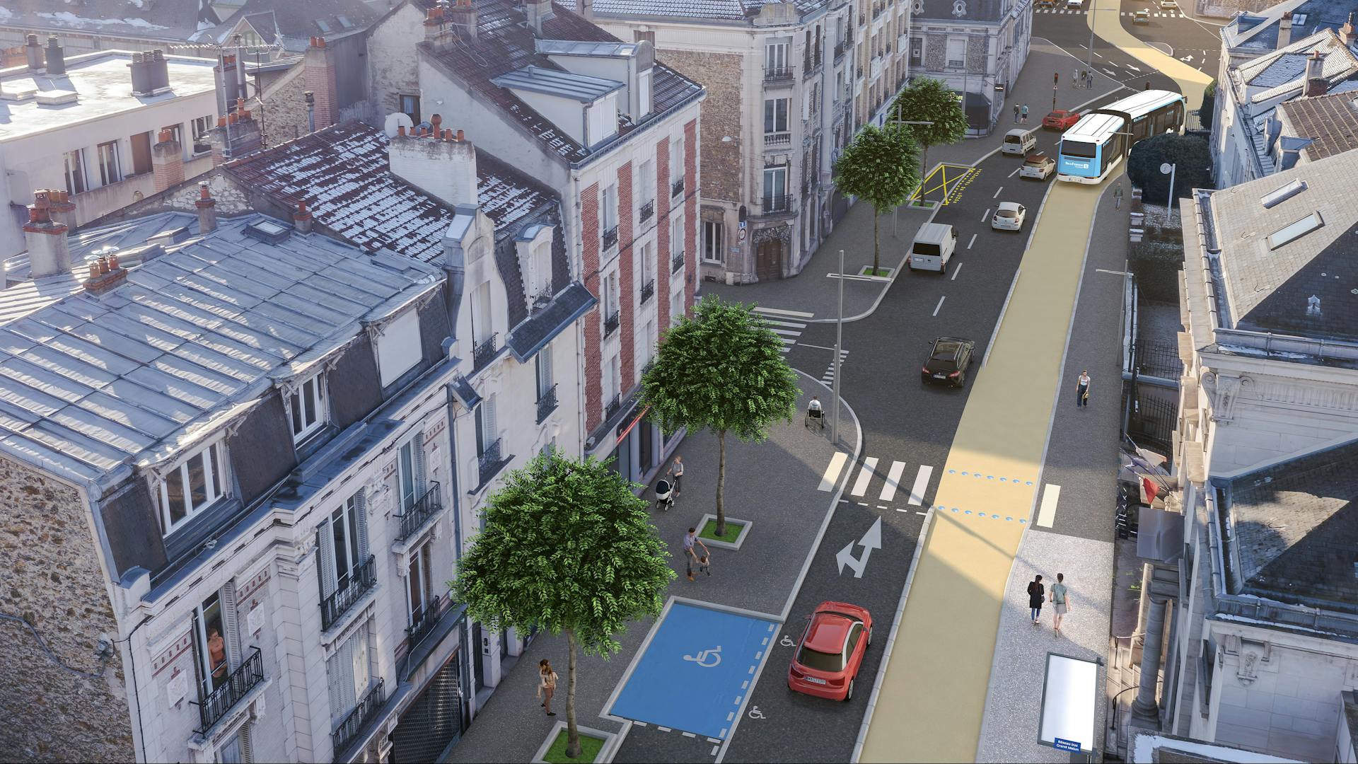 © Parimage - Intention d'aménagement non contractuelle - Perspective de la rue Saint-Ambroise