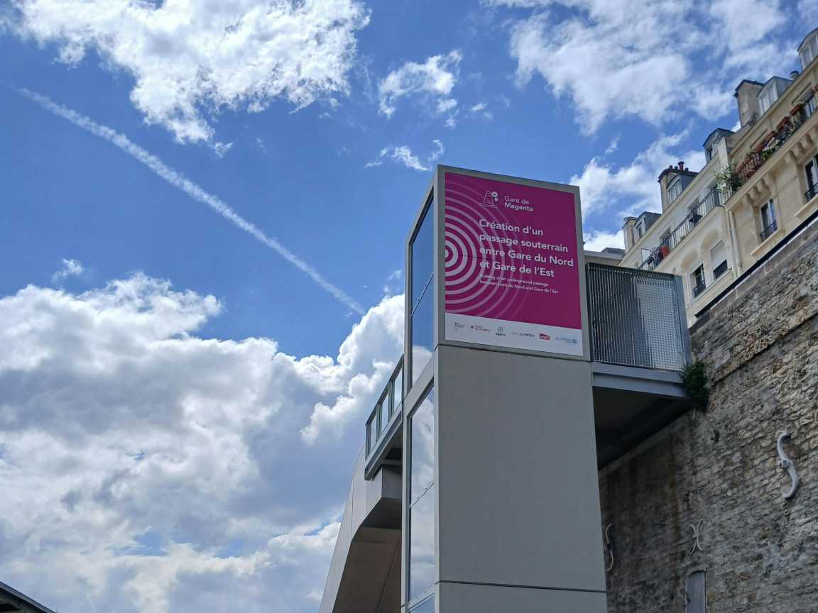 Le nouvel ascenseur entre la rue d'Alsace basse et la rue d'Alsace haute.