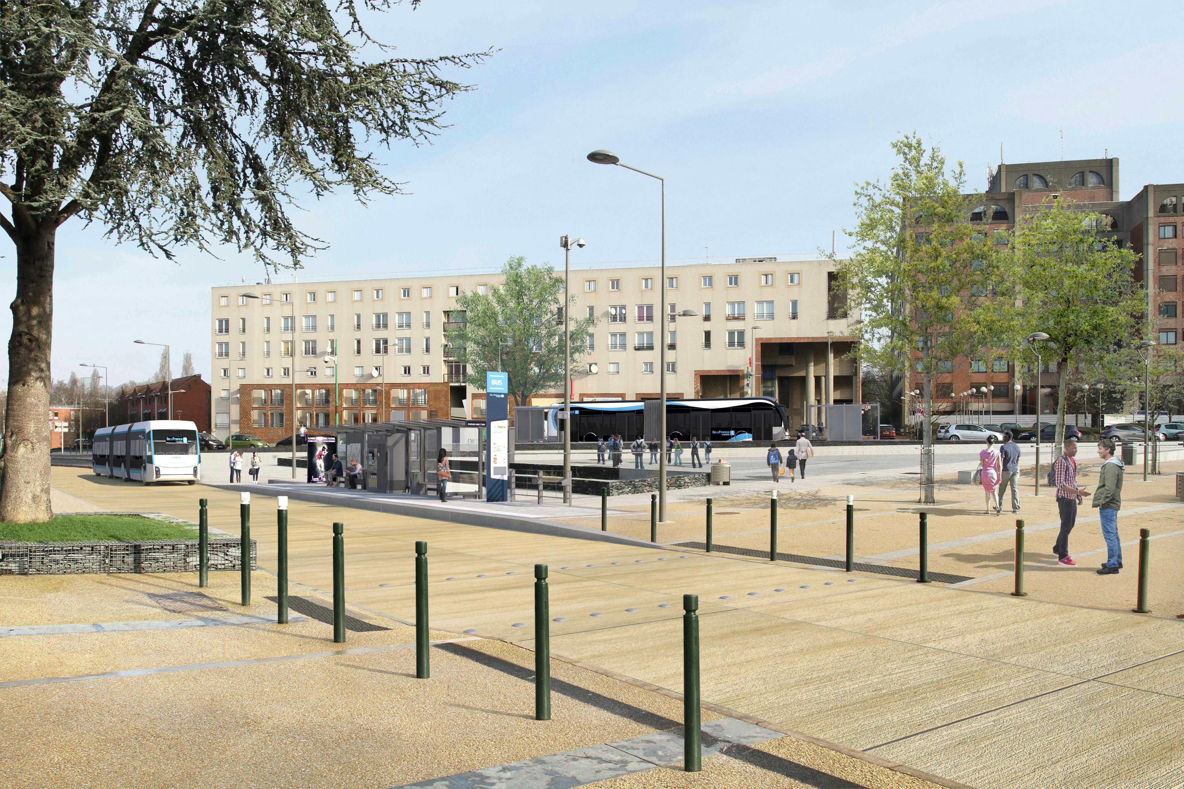 Tzen 4 - Estação Marchais Guesdon em Evry-Courcouronnes (intenções de desenvolvimento)