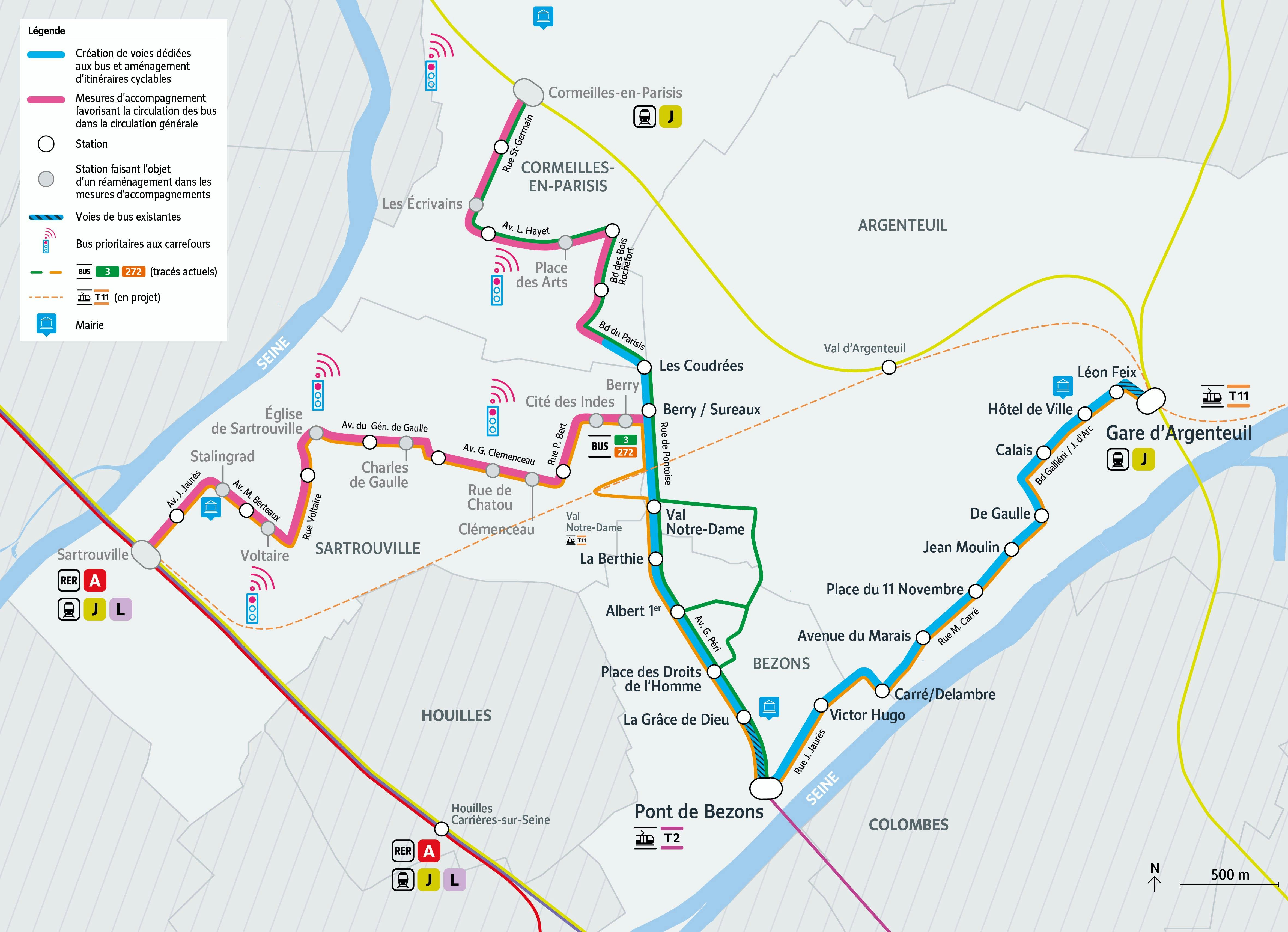 Plans - Bus ligne entre seine Aménagements dédiés au bus Argenteuil ...