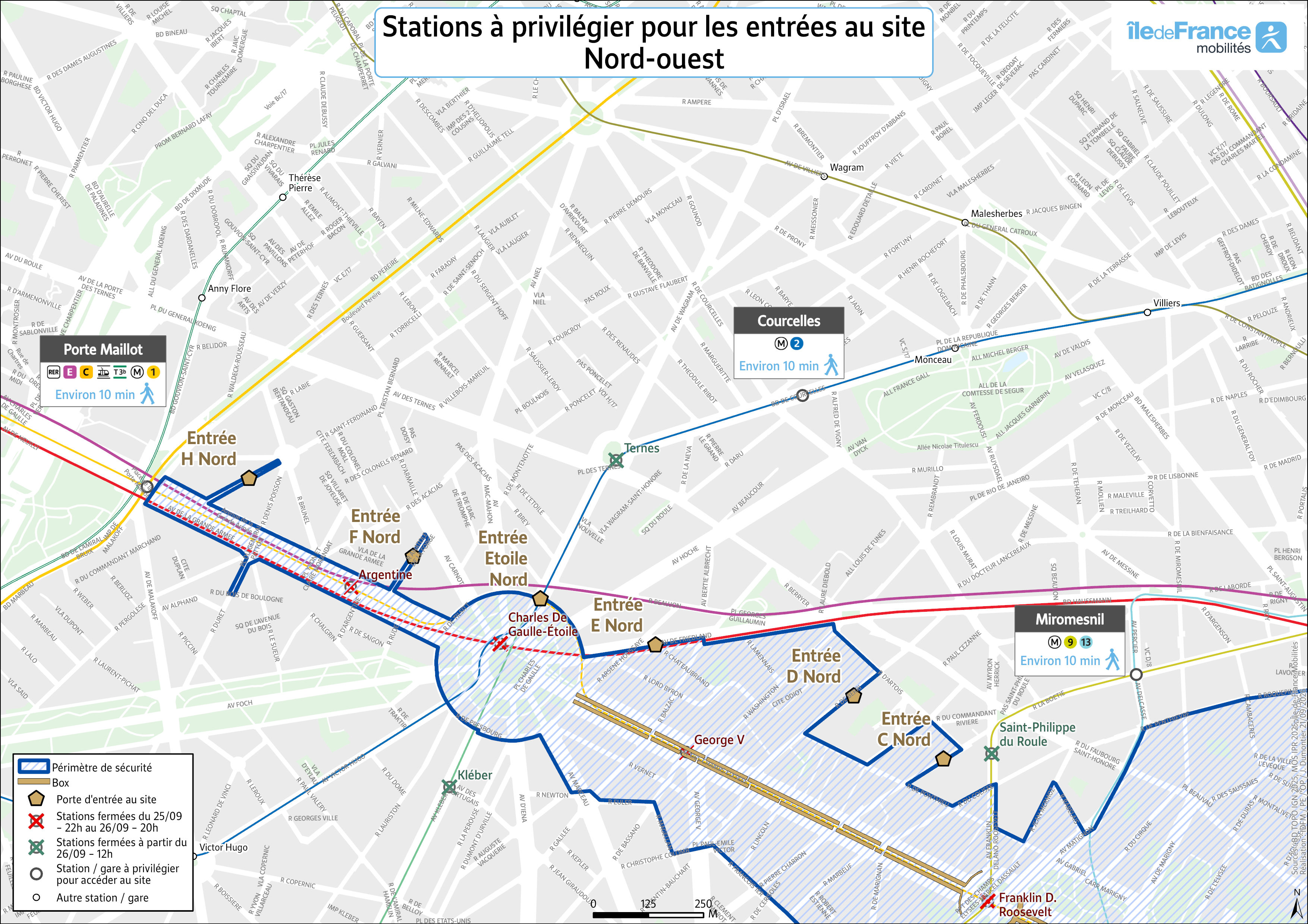North-West access: recommended stations to access the mass