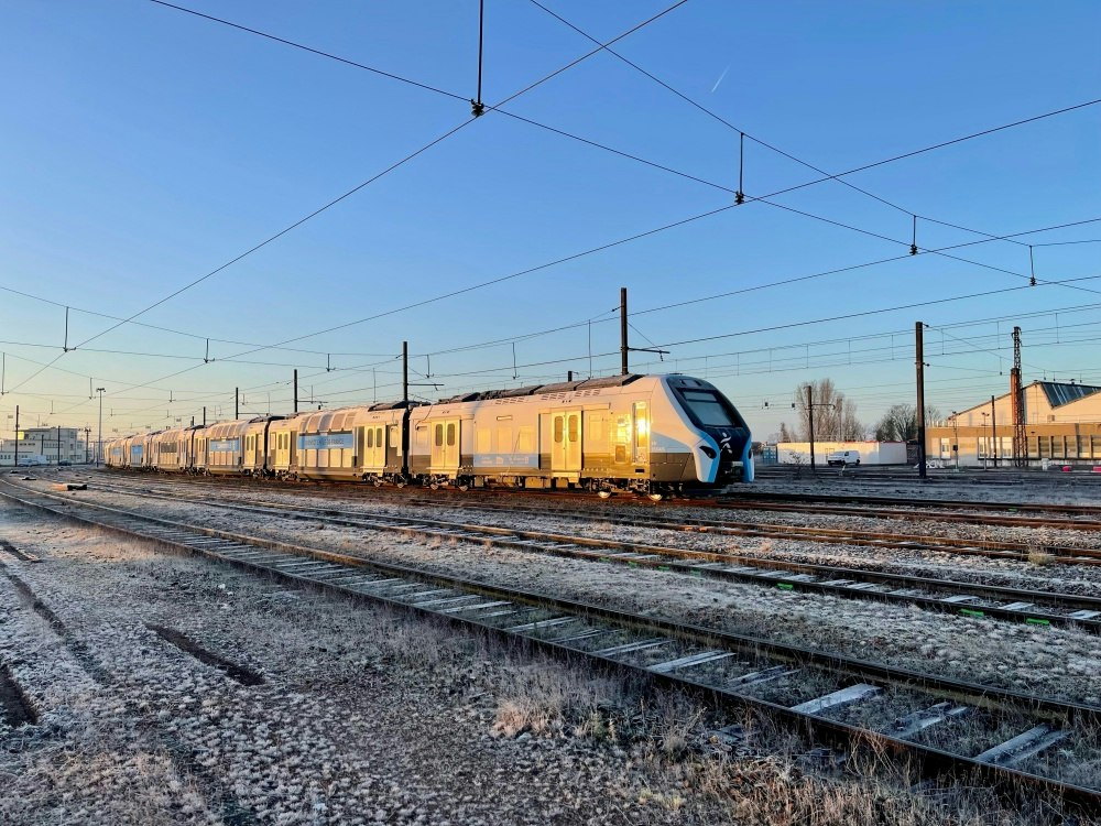Une rame de RER NG en essai