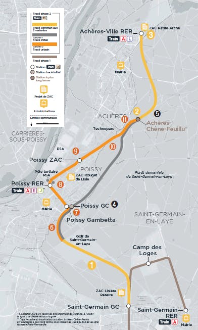 Tracé de la ligne du Tram 13