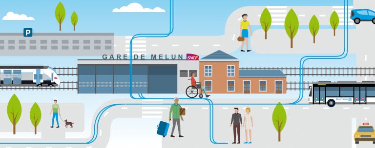Infographie : L'espace de réaménagement de la gare de Melun