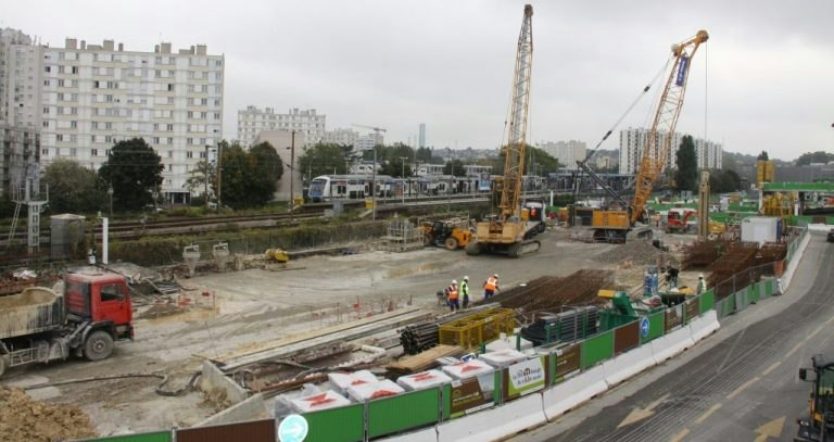 Le travaux du prolongement de la ligne 11