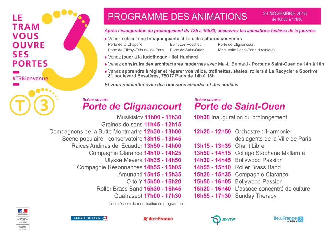 Infographie : Programme des animations