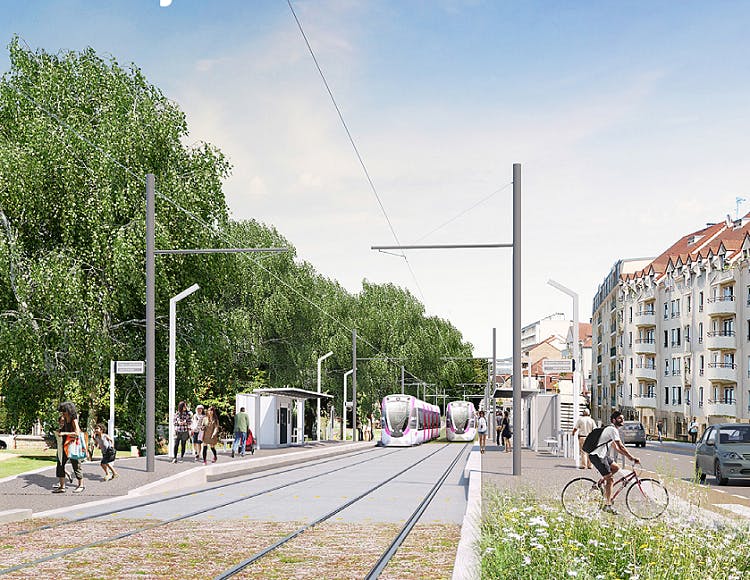Passage Tram en phase de prolongement