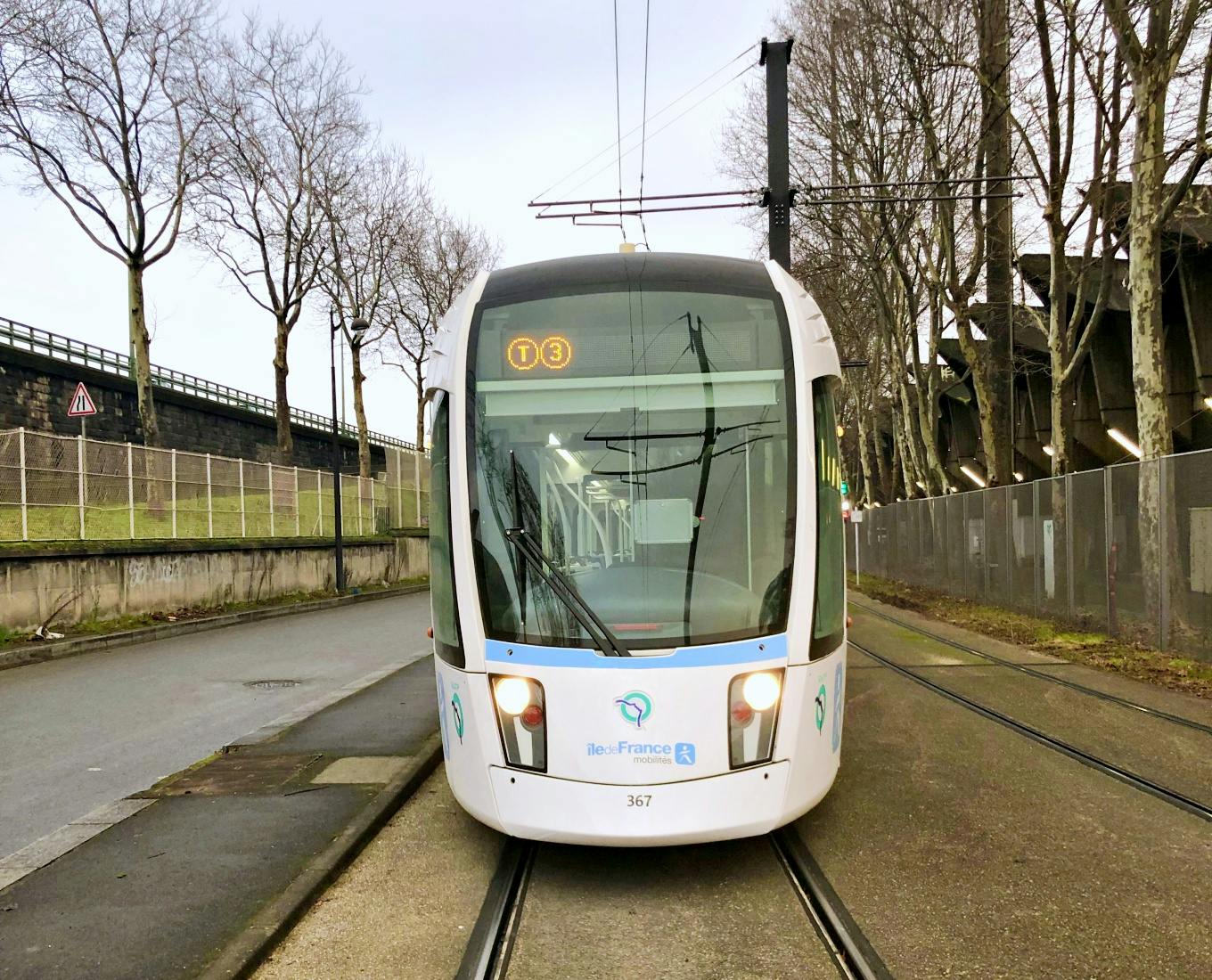 Le visage de l'une des 9 nouvelles rames TW03 de la ligne T3b