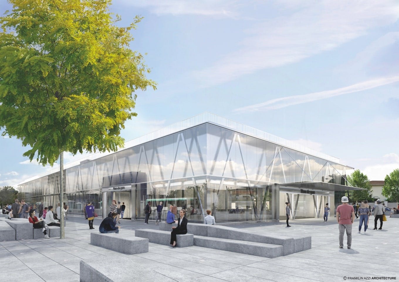 Vue de la future station de métro Chevilly Trois-Communes sur la ligne 14 © Société du Grand Paris / Franklin Azzi Architecture