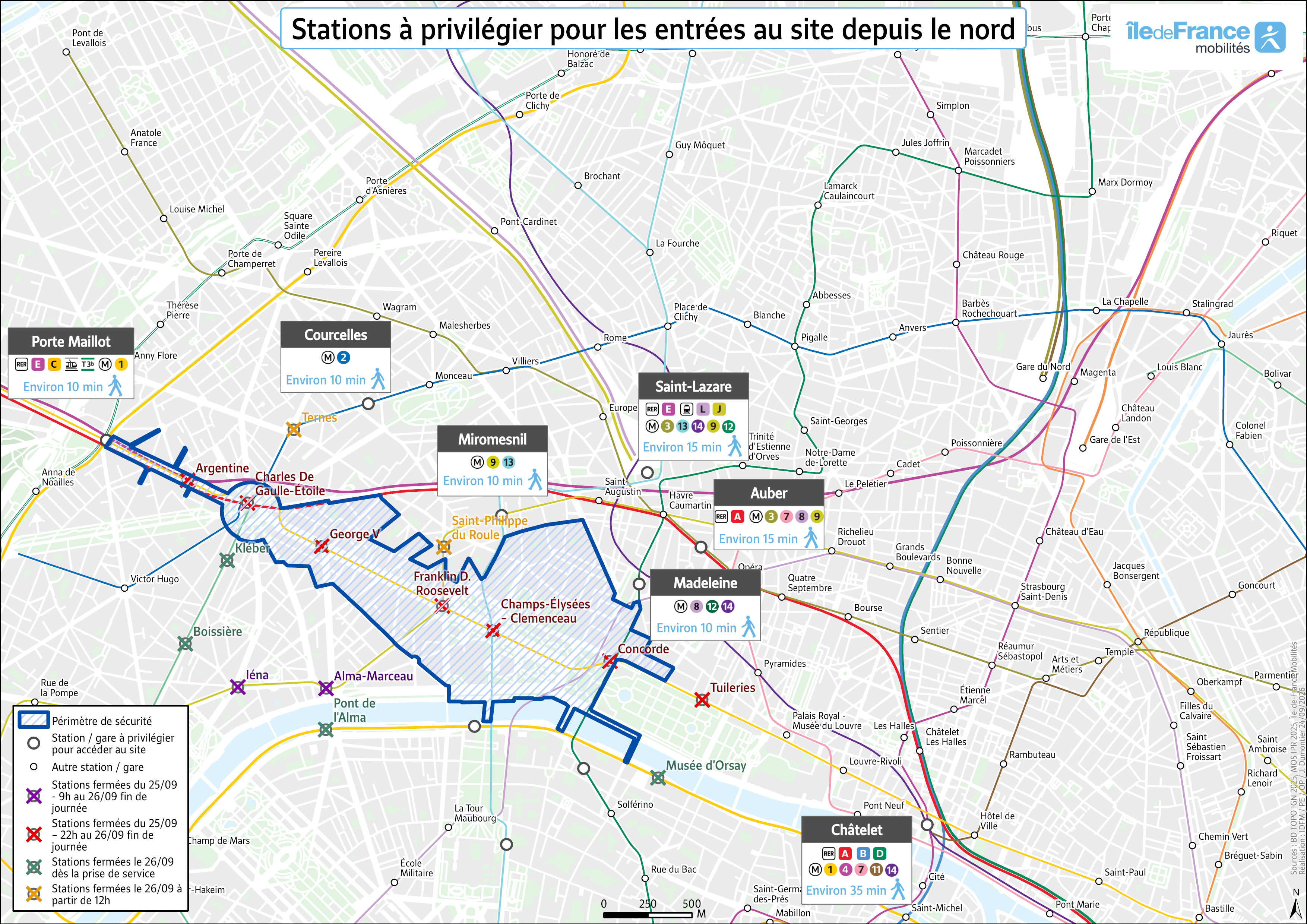 Accès Nord : stations conseillées pour accéder à la messe