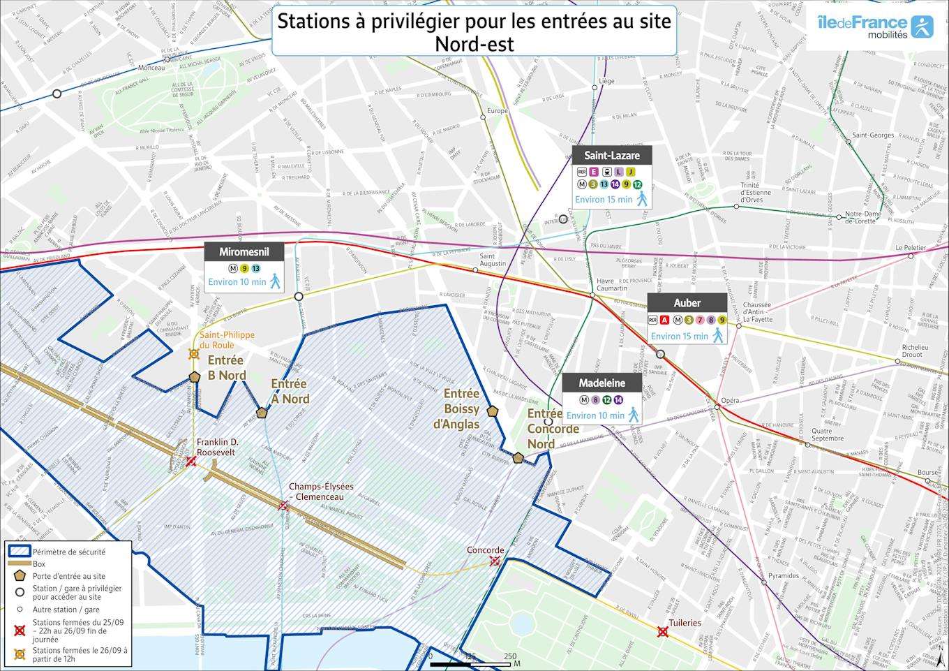 Accès Nord-Est : stations conseillées pour accéder à la messe