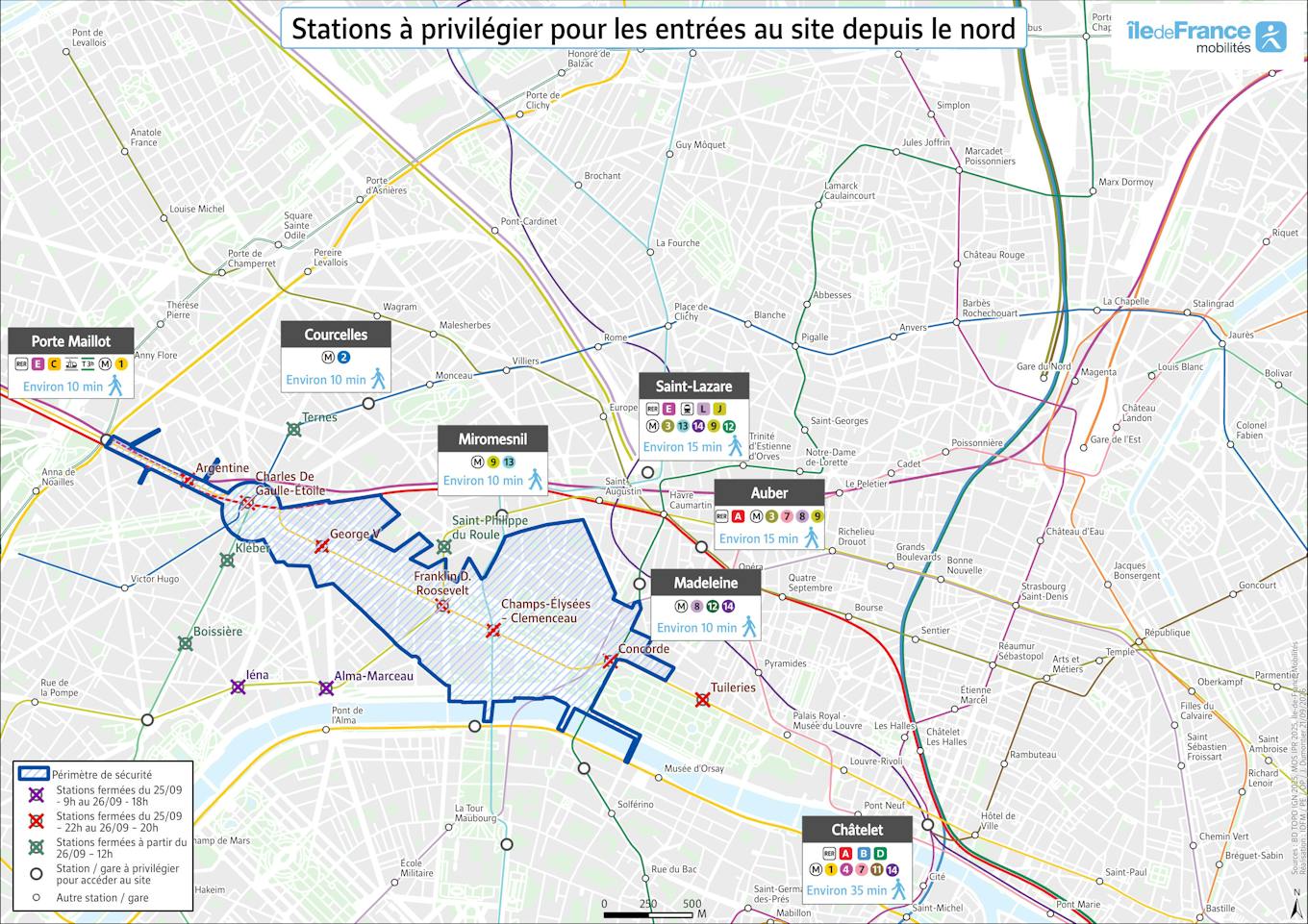 North access: recommended stations to access the mass