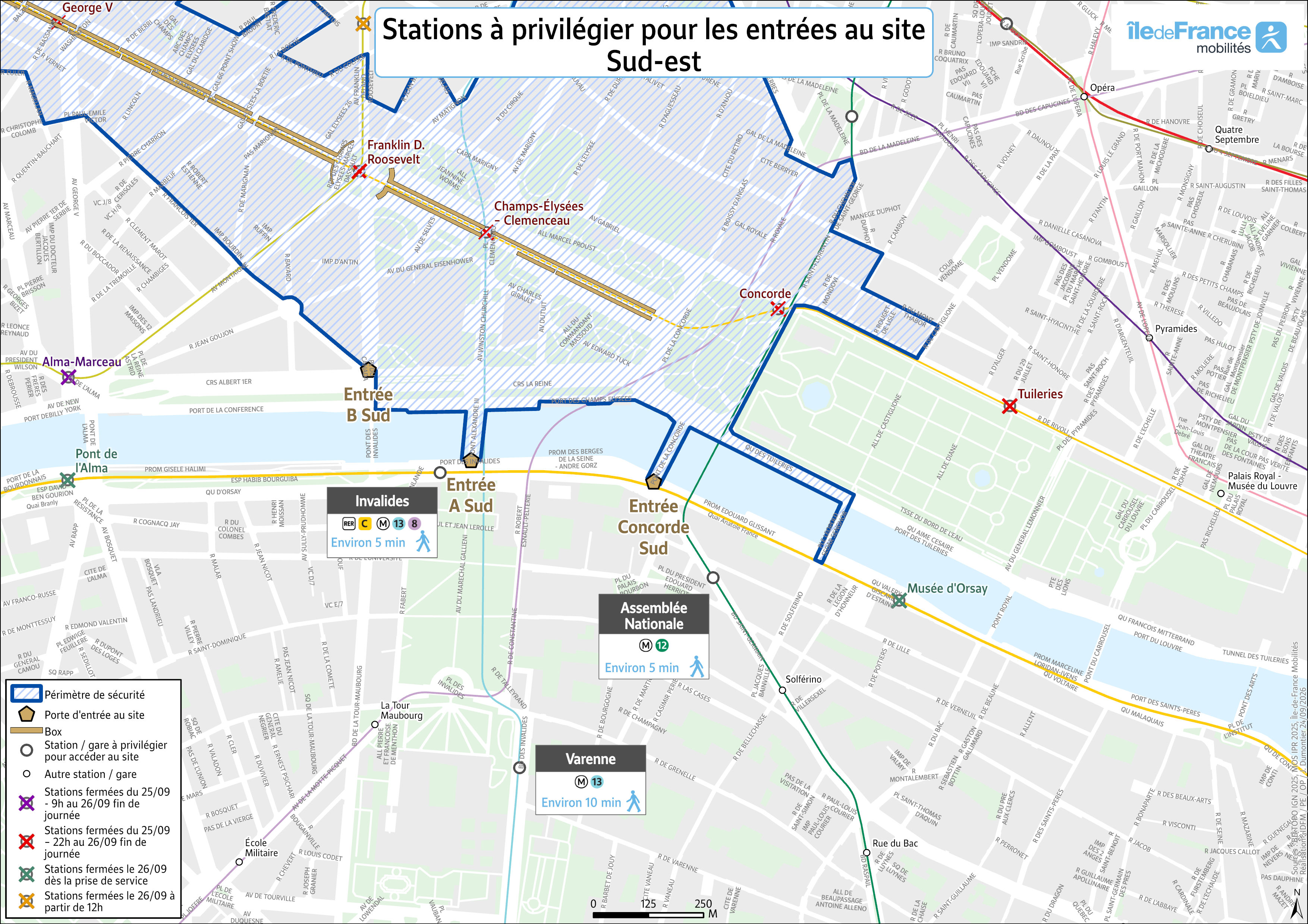 Accès Sud-Est : stations conseillées pour accéder à la messe