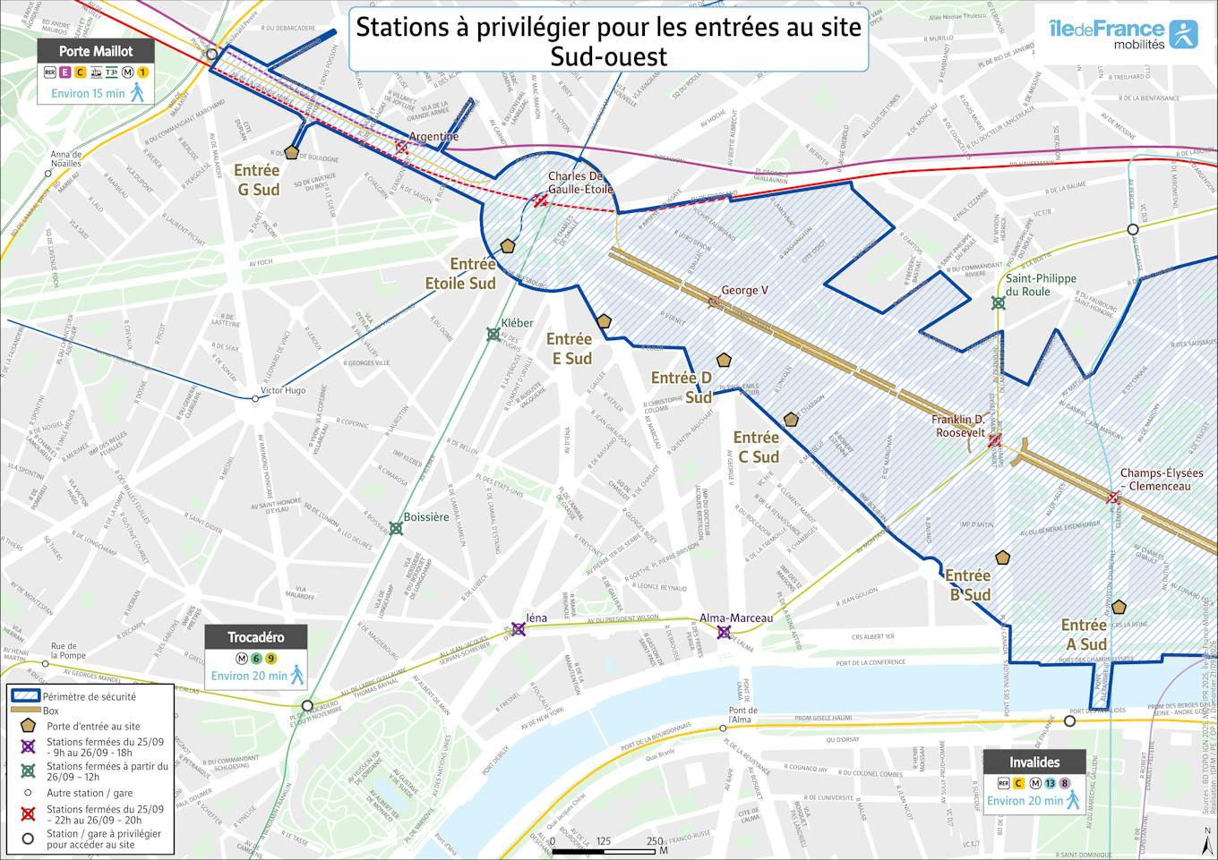 South-West access: recommended stations to access the mass