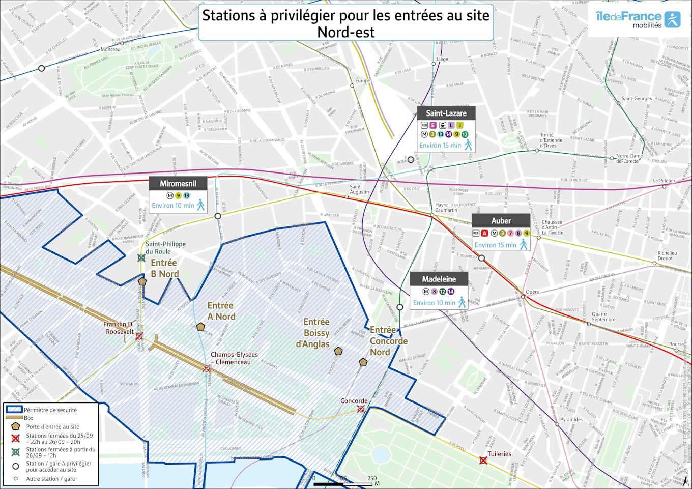 North-East access: recommended stations to access the mass
