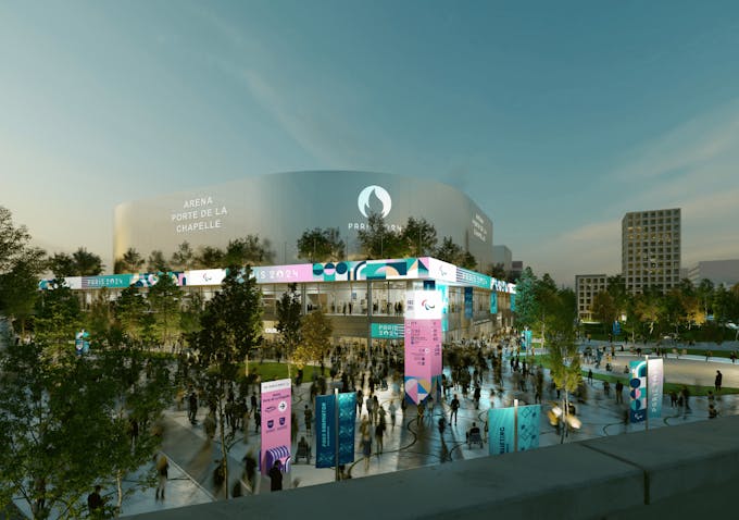 Sinalização para os Jogos Olímpicos e Paralímpicos de Paris 2024 - visual de intenção não contratual, propriedade de Paris 2024 © Paris 2024 / Mairie de Paris – SCAU / NP2F - Todos os direitos reservados