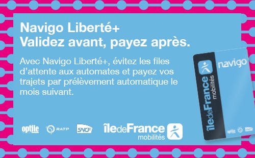 Infographie : Navigo Liberté + Validez avant, payez après
