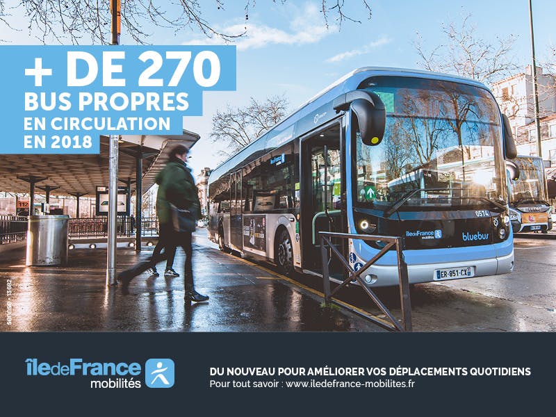Bus propres à l'arrêt en île-de-France