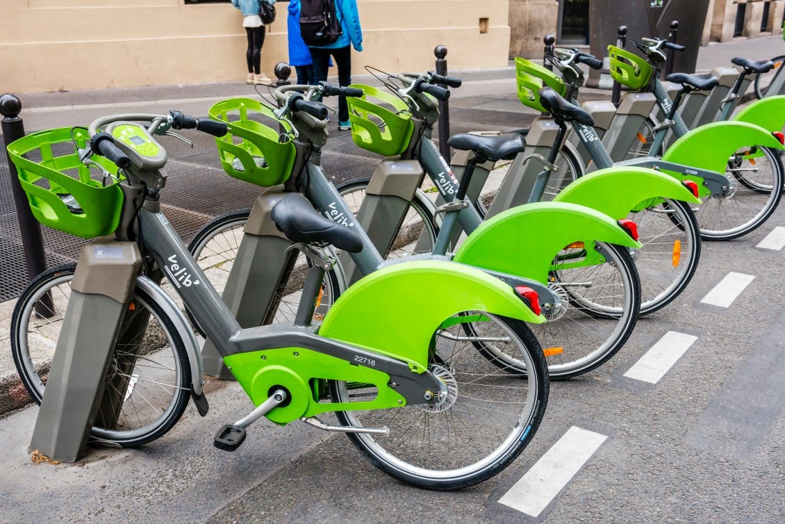 Photo d'une station de vélos en libre-service